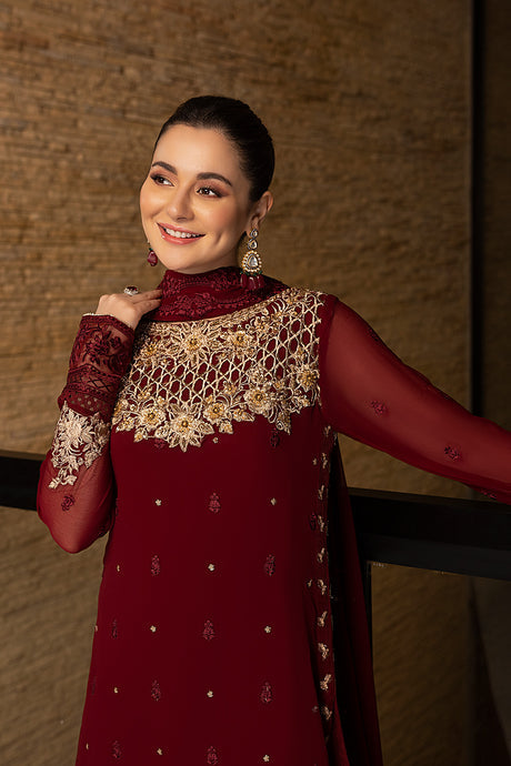 Azure | Embroidered Chiffon Collection | Mookaite - Ladies Clothes 