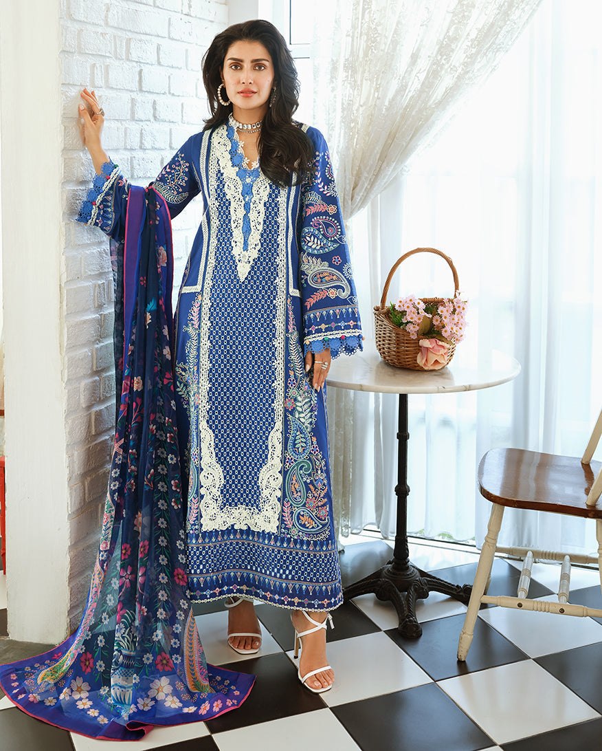 Mushq | Amoi Luxury Lawn | Moonlit Dreams - Luxury Dress - available at Maria Faisal in UK and USA.