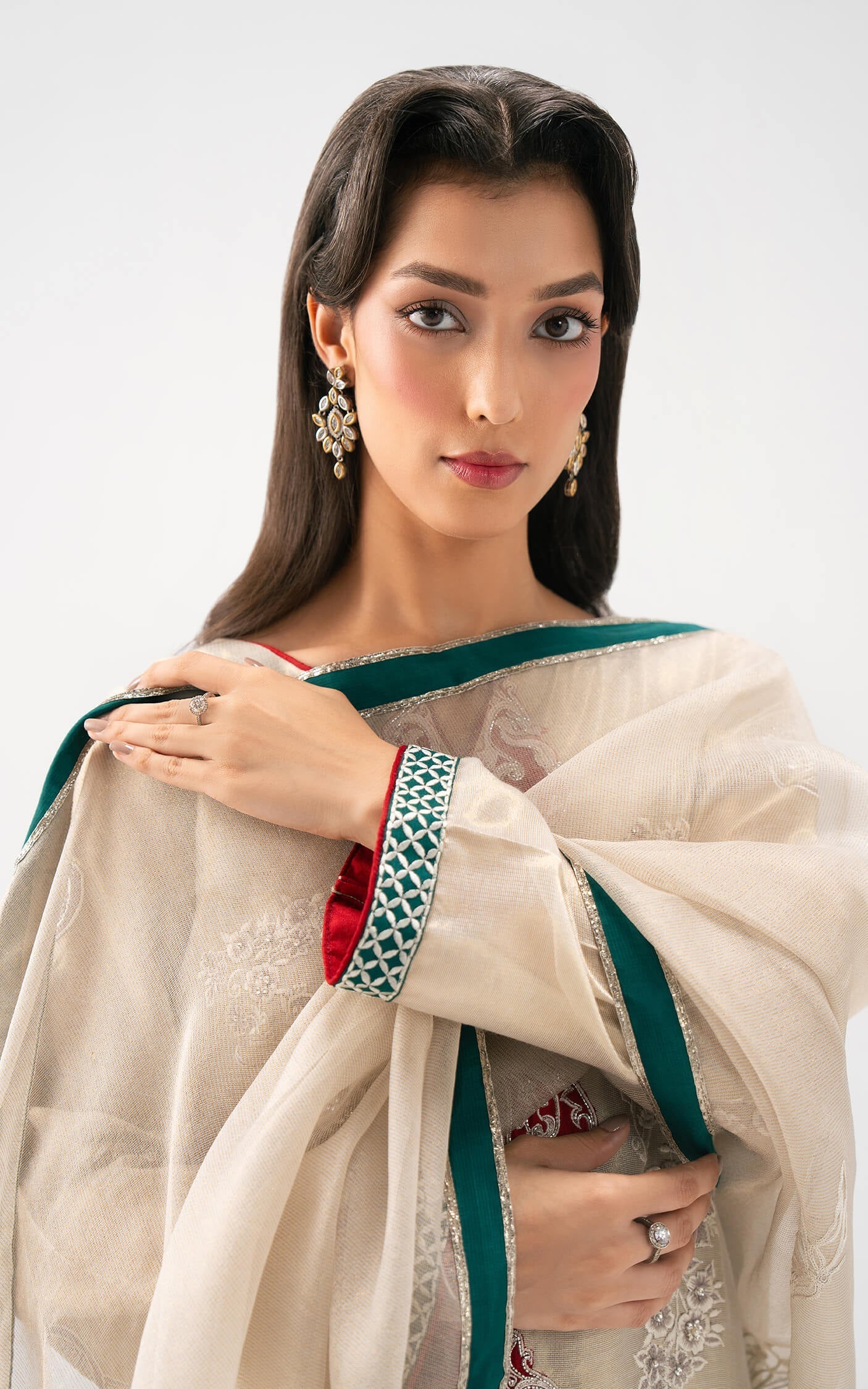 Asifa and Nabeel | Celevara Luxe | Moonlit Whisper - Luxury Dress - available at Maria Faisal in UK and USA.