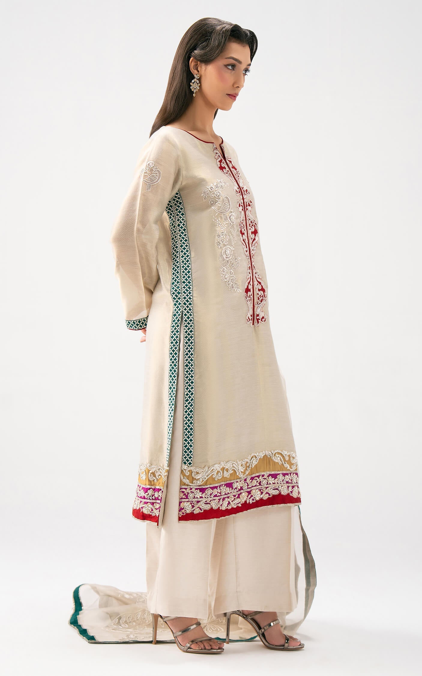 Asifa and Nabeel | Celevara Luxe | Moonlit Whisper - Luxury Dress - available at Maria Faisal in UK and USA.