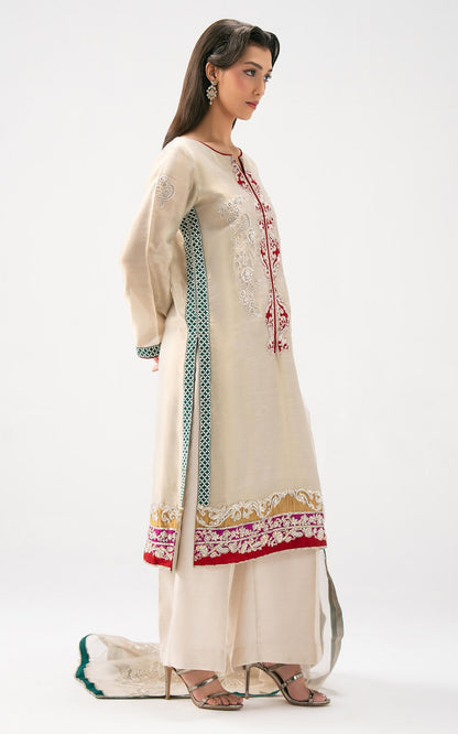 Asifa and Nabeel | Celevara Luxe | Moonlit Whisper - Luxury Dress - available at Maria Faisal in UK and USA.