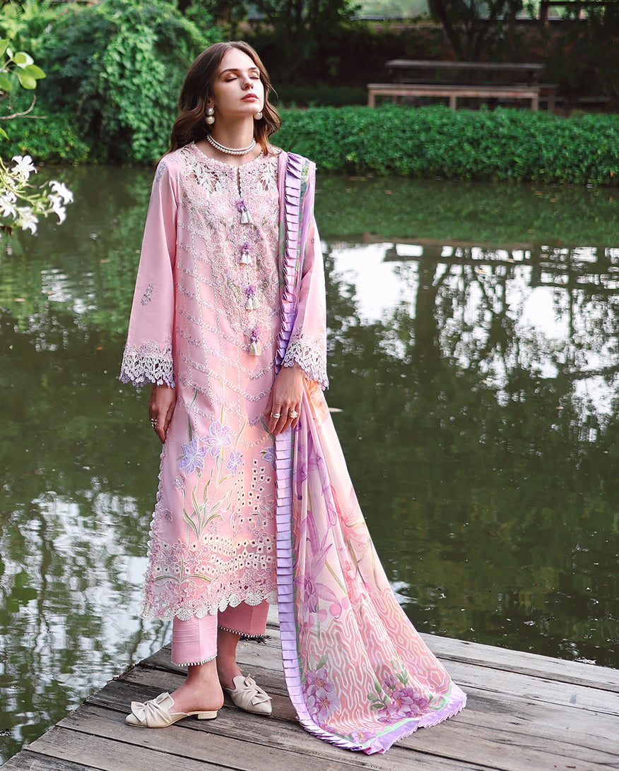 Mushq | The Secret Garden Lawn | Moonpetal - Luxury Dress - available at Maria Faisal in UK and USA.
