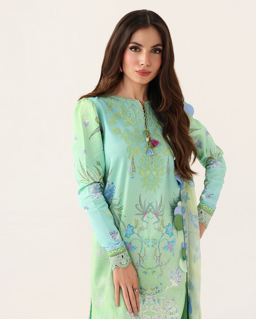 Roheenaz | Rosette Lawn | Morning Dew - Casual Dress - available at Maria Faisal in UK and USA.