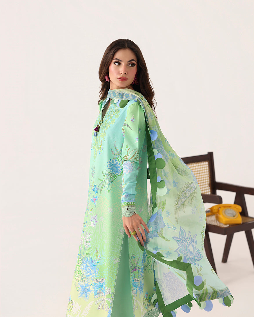 Roheenaz | Rosette Lawn | Morning Dew - Casual Dress - available at Maria Faisal in UK and USA.