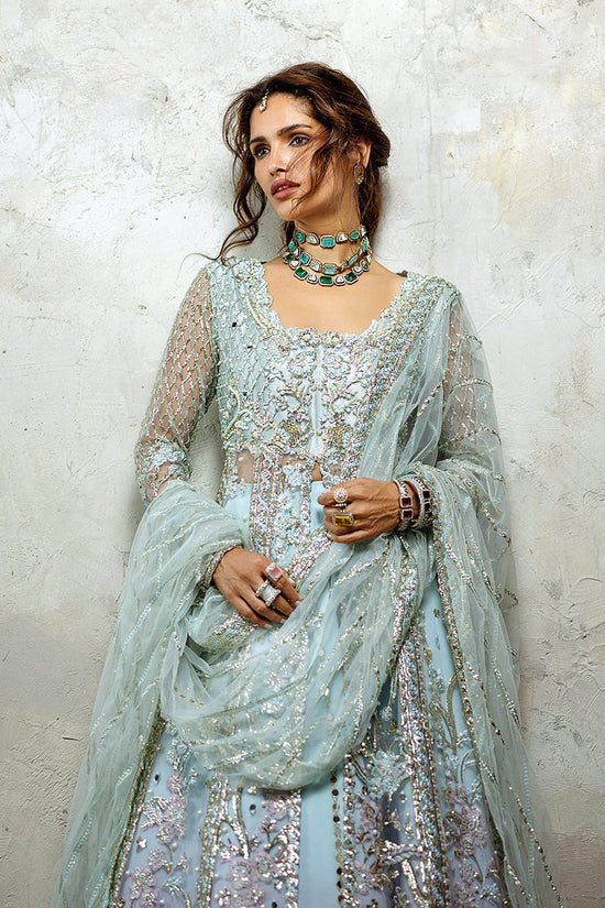 Mushq | Stardust Wedding Collection | Silver Screen - Dress - available at Maria Faisal in UK and USA.