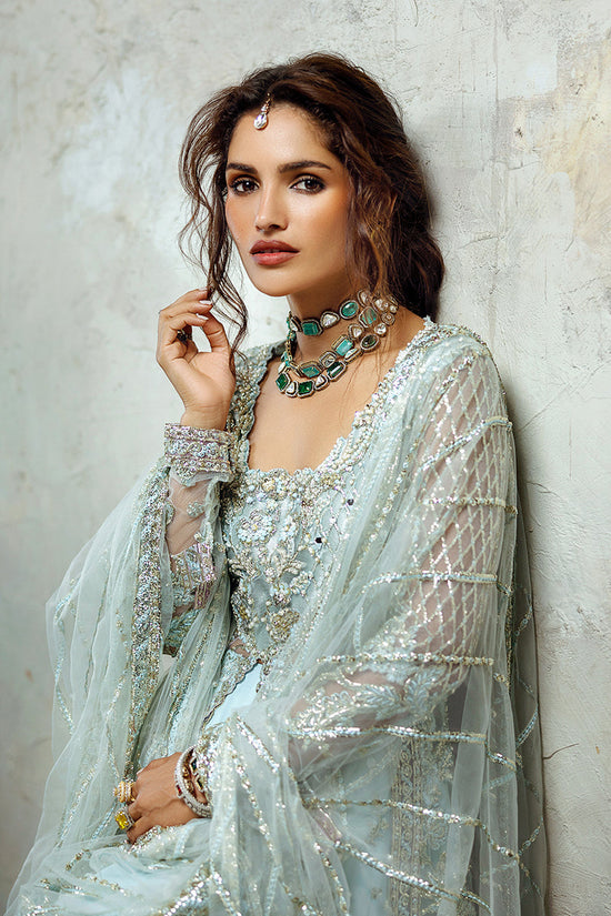 Mushq | Stardust Wedding Collection | Silver Screen - Dress - available at Maria Faisal in UK and USA.
