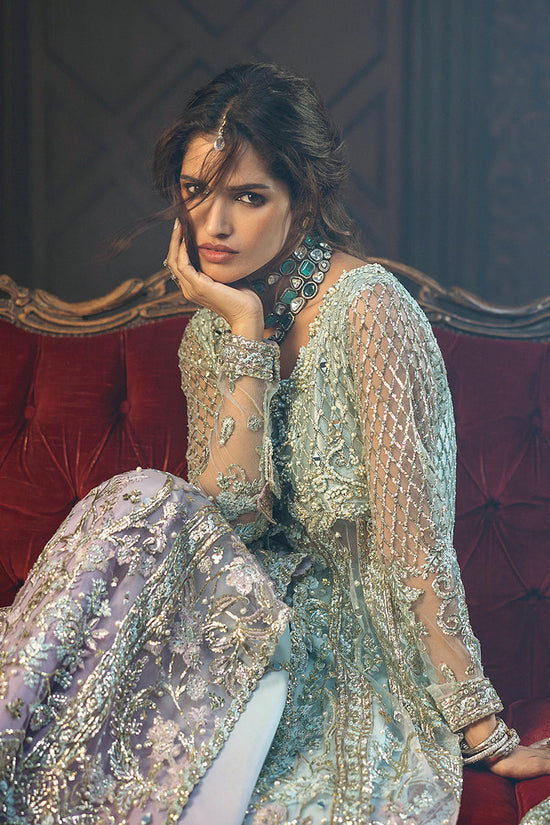 Mushq | Stardust Wedding Collection | Silver Screen - Dress - available at Maria Faisal in UK and USA.