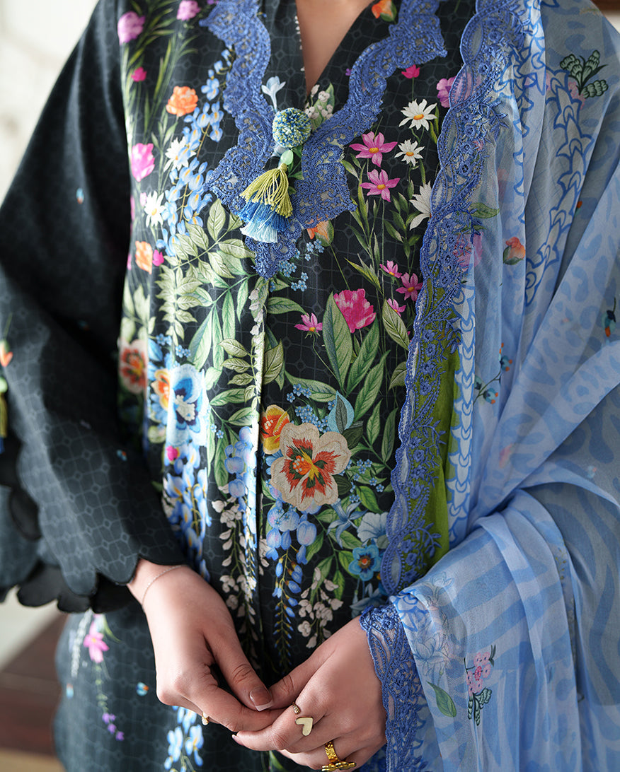 Roheenaz | Whispered Florals | Muted Rose - Casual Dress - available at Maria Faisal in UK and USA.