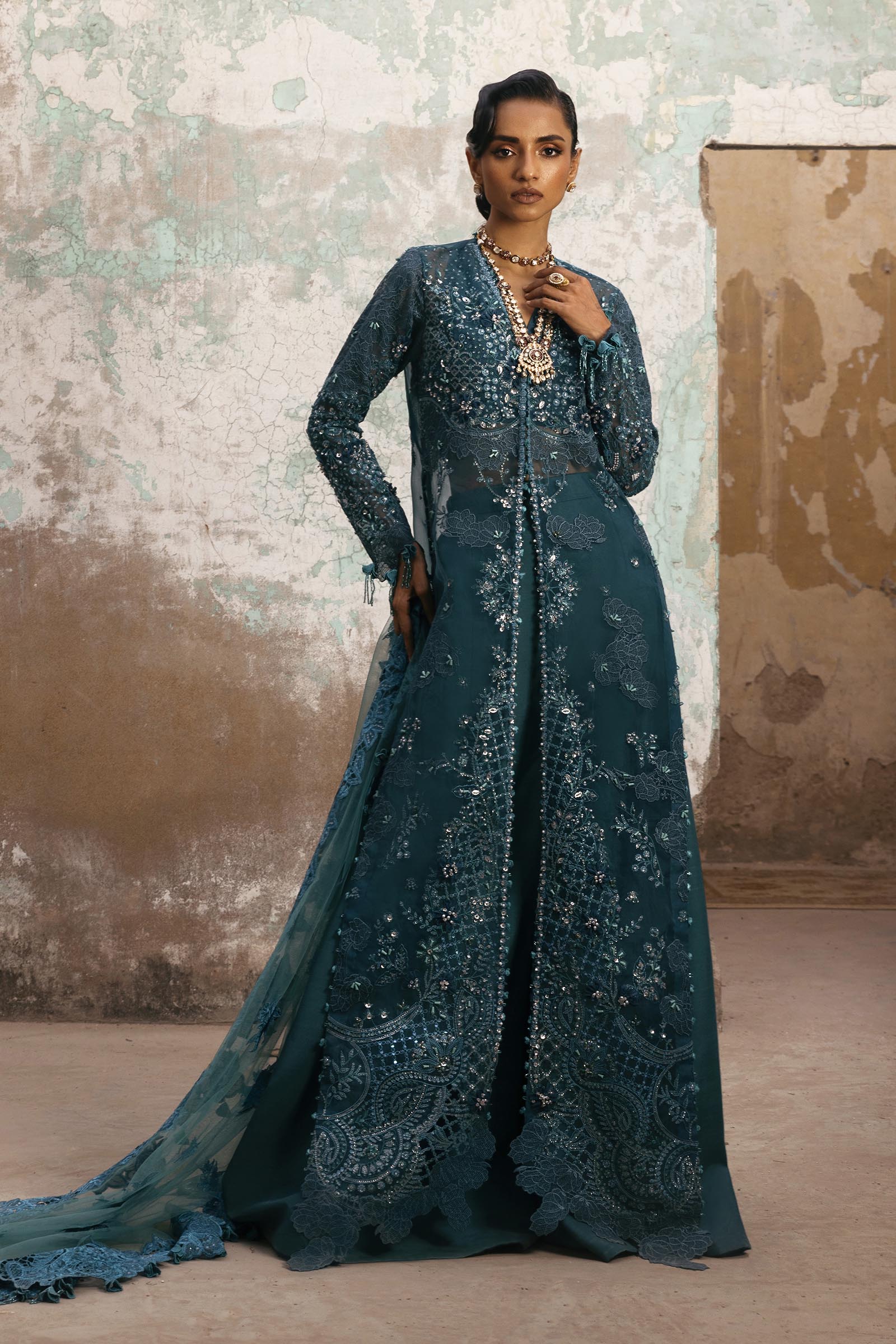 Sana Safinaz | Nura Festive | SS25NUR208P3 - Dress - available at Maria Faisal in UK and USA.
