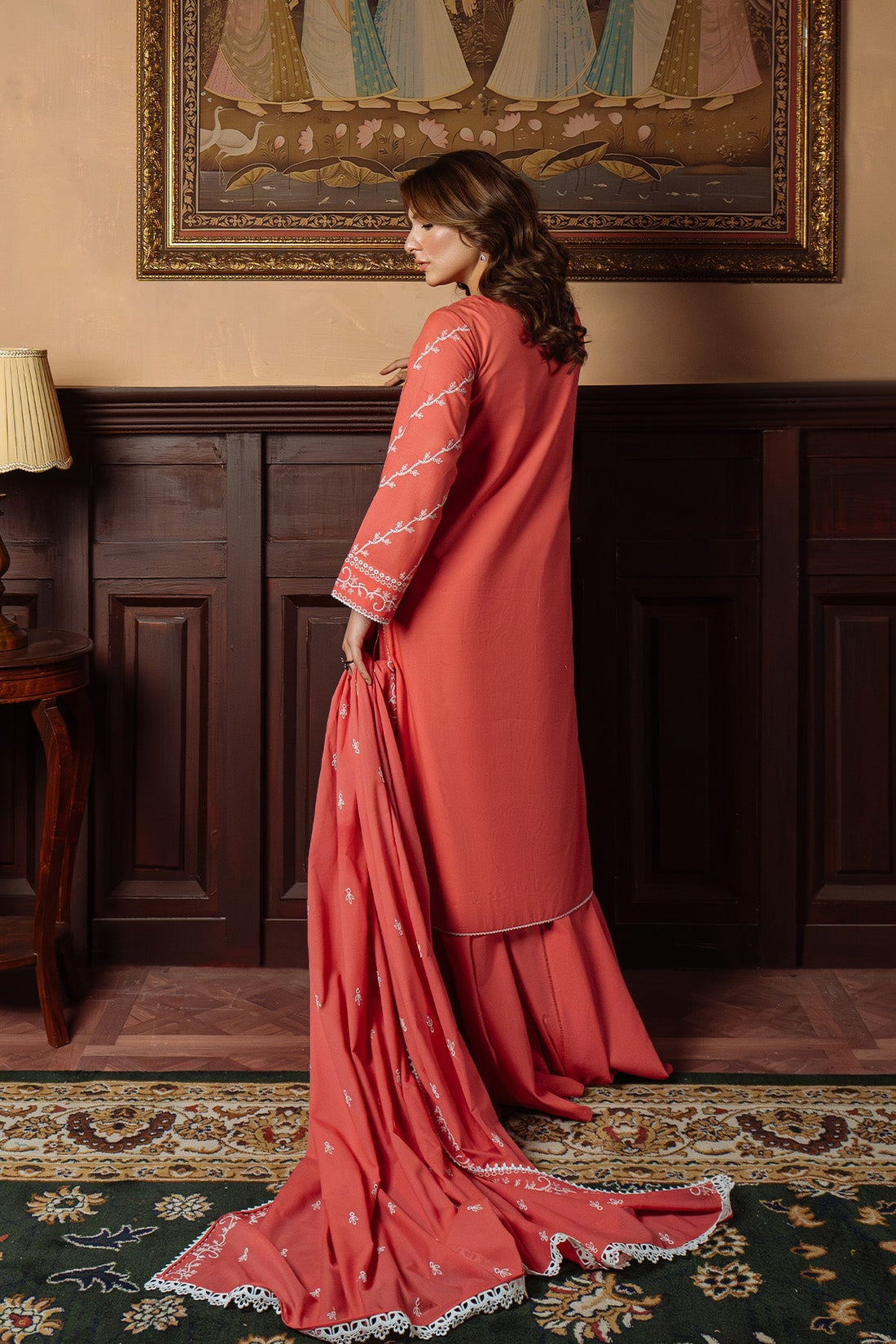 Sahar | Festive Edit Ready to Wear | Gilded Coral - RTW