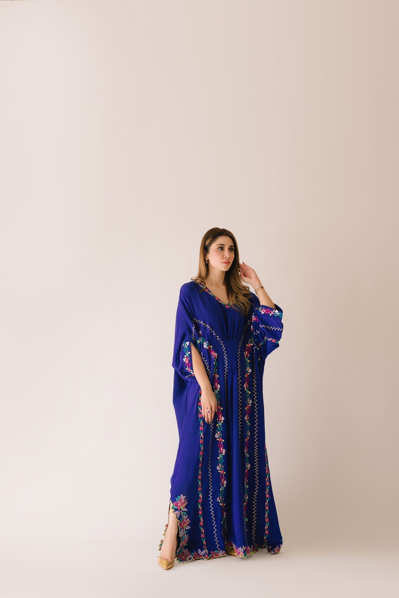 Sammy K | Aadat Festive Edition | Blue Bell Caftan - Ladies Clothes - Maria Faisal