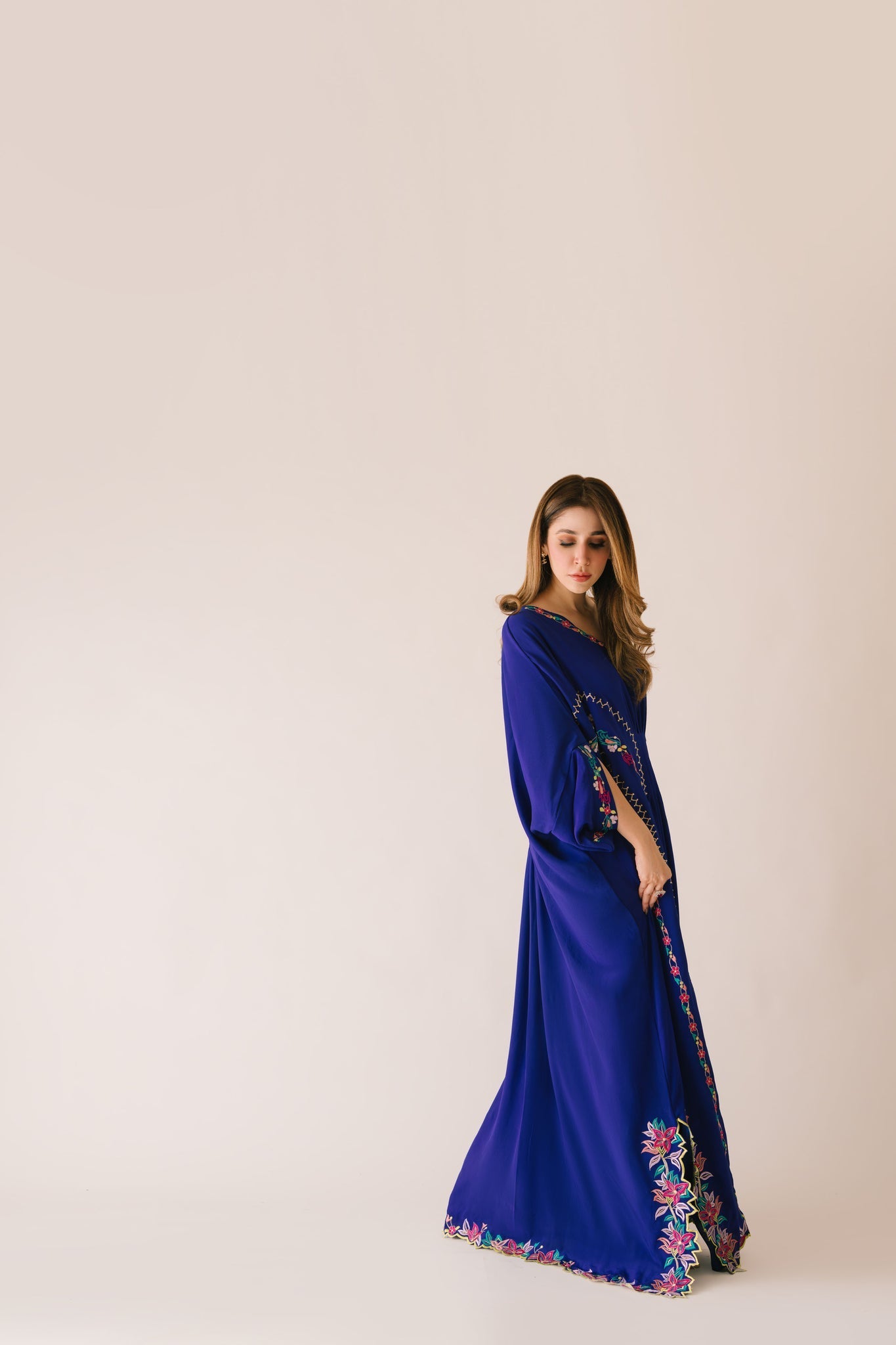 Sammy K | Aadat Festive Edition | Blue Bell Caftan - Ladies Clothes - Maria Faisal