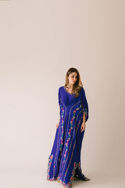 Sammy K | Aadat Festive Edition | Blue Bell Caftan - Ladies Clothes - Maria Faisal