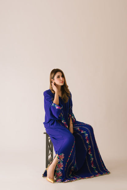 Sammy K | Aadat Festive Edition | Blue Bell Caftan - Ladies Clothes - Maria Faisal