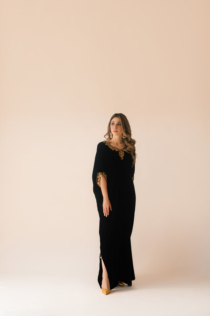 Sammy K | Velvet Festive Edit | Black Velvet Caftan