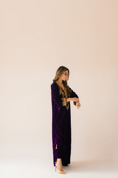 Sammy K | Velvet Festive Edit | Purple Velvet Maxi Outfit - Ladies Clothes - Maria Faisal