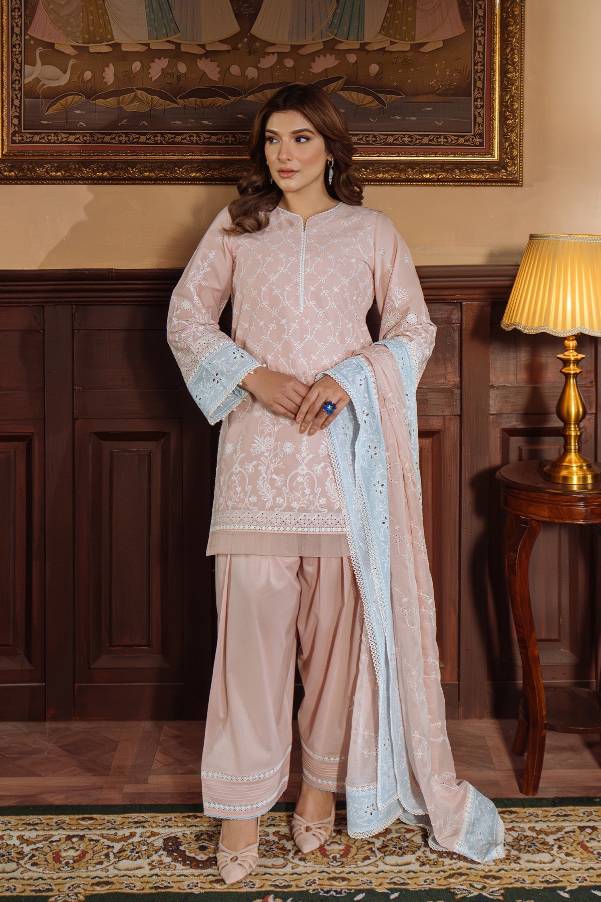 Sahar | Festive Edit Ready to Wear | Pastel Rose - RTW