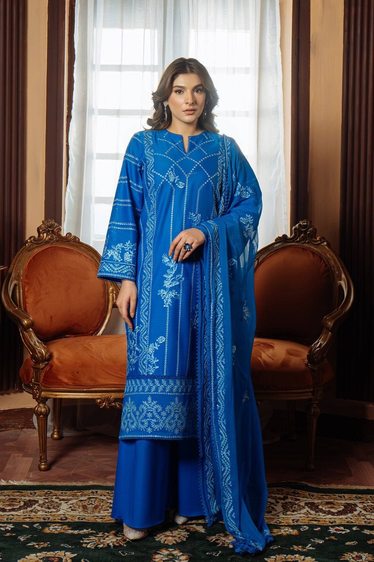 Sahar | Festive Edit Ready to Wear | Moroccan Blue - RTW by Maria Faisal - Registered Vendor of : Sahar - type : Ladies Clothes - 100% original wedding dresses