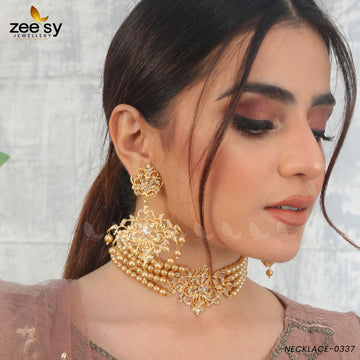 Sunflower Necklace-0337 - Necklace Sets - Maria Faisal
