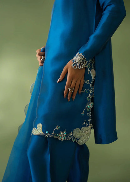 Jeem | Celestial Luxe Formals | RAYA BLUE - Formal Dress - available at Maria Faisal in UK and USA.