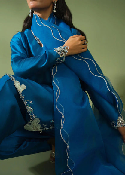 Jeem | Celestial Luxe Formals | RAYA BLUE - Formal Dress - available at Maria Faisal in UK and USA.