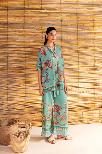 Saira Rizwan | Silk Coords 25 | COASTAL CHARM - SRSP-25-01 - Formal Wear - available at Maria Faisal in UK and USA