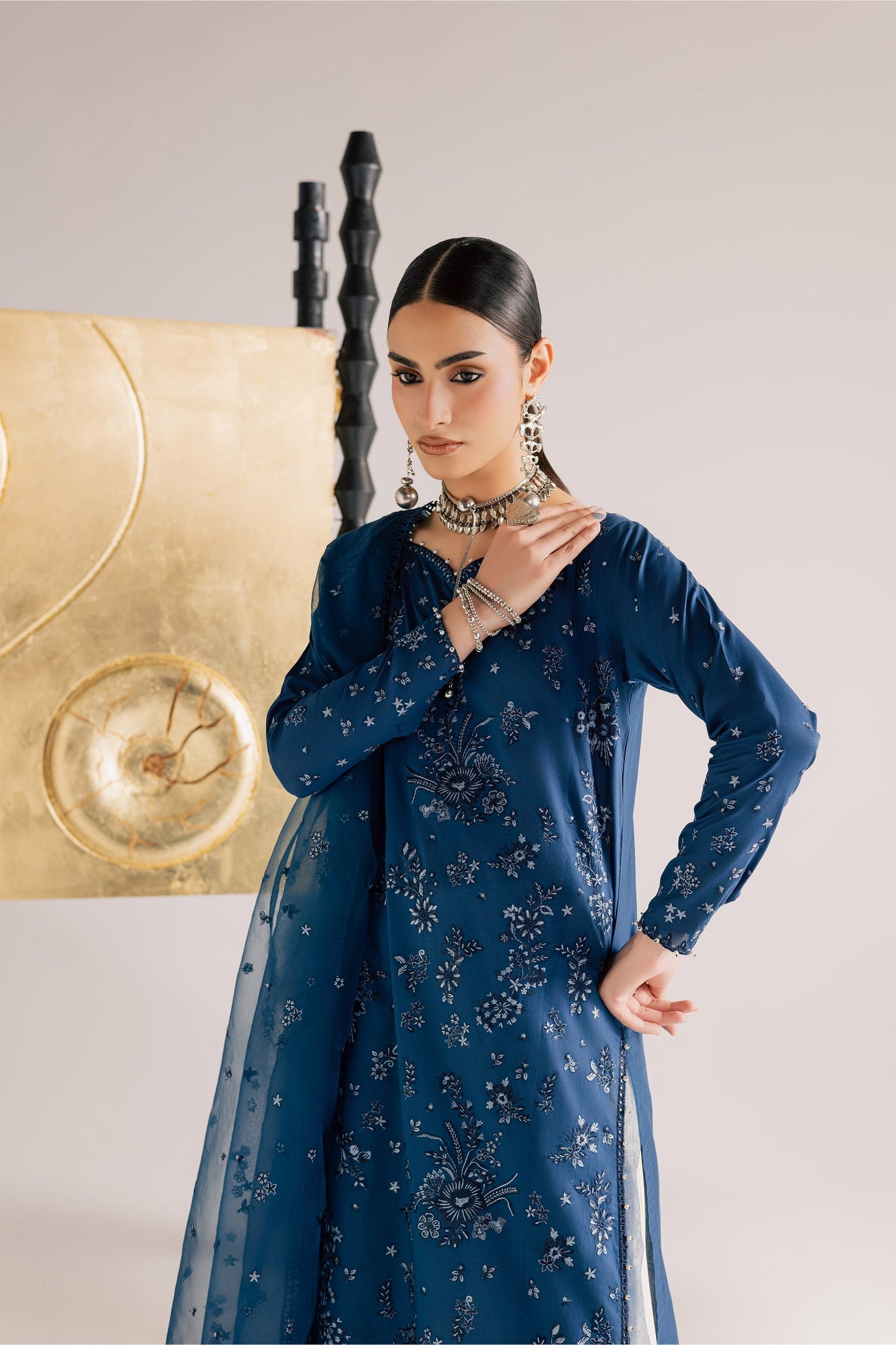 Batik | Festive Eid 26 | Naba - Luxury Dress - available at Maria Faisal in UK and USA.