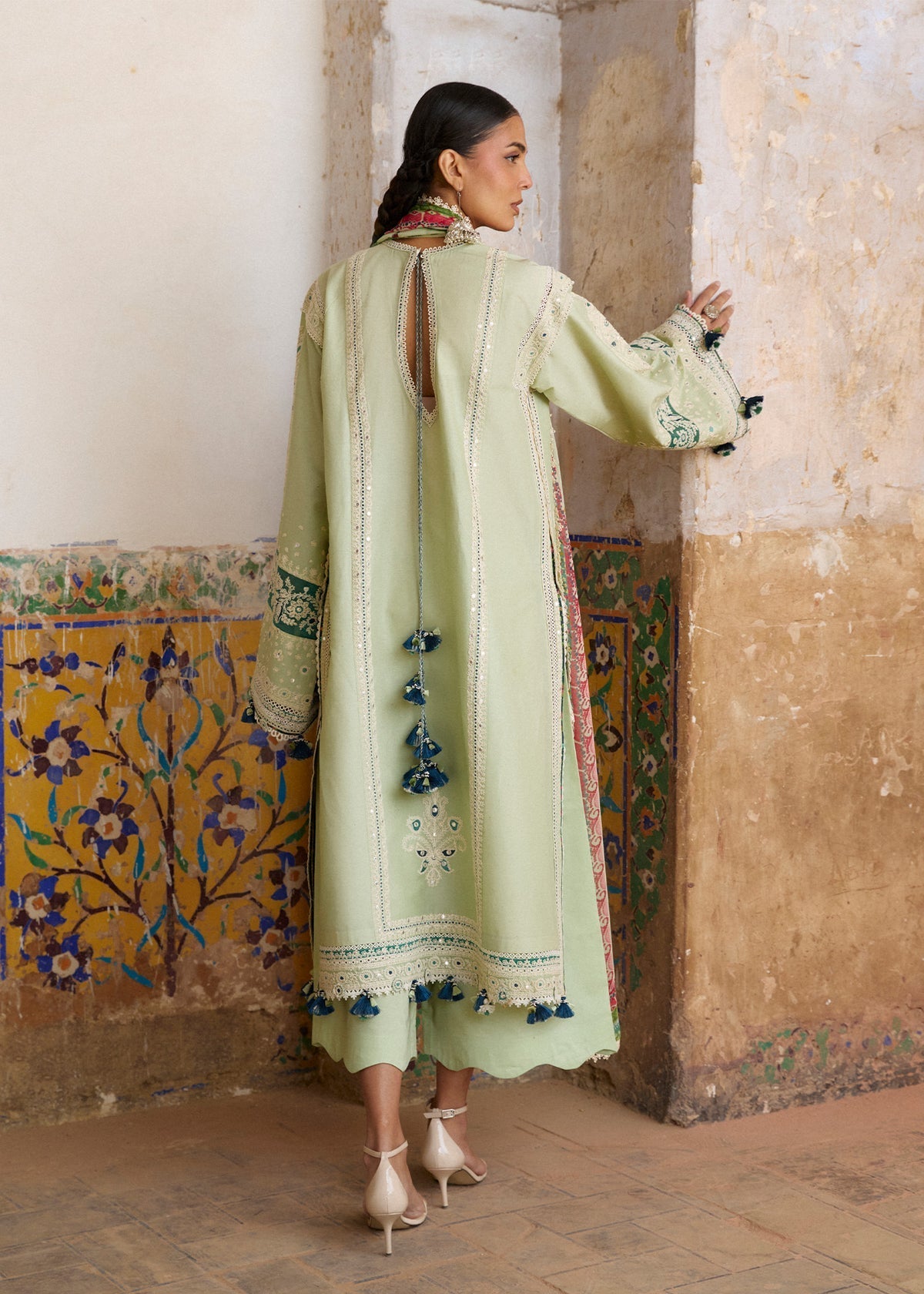 Hussain Rehar | Zan SS26 | Nane - Luxury Dress - available at Maria Faisal in UK and USA.
