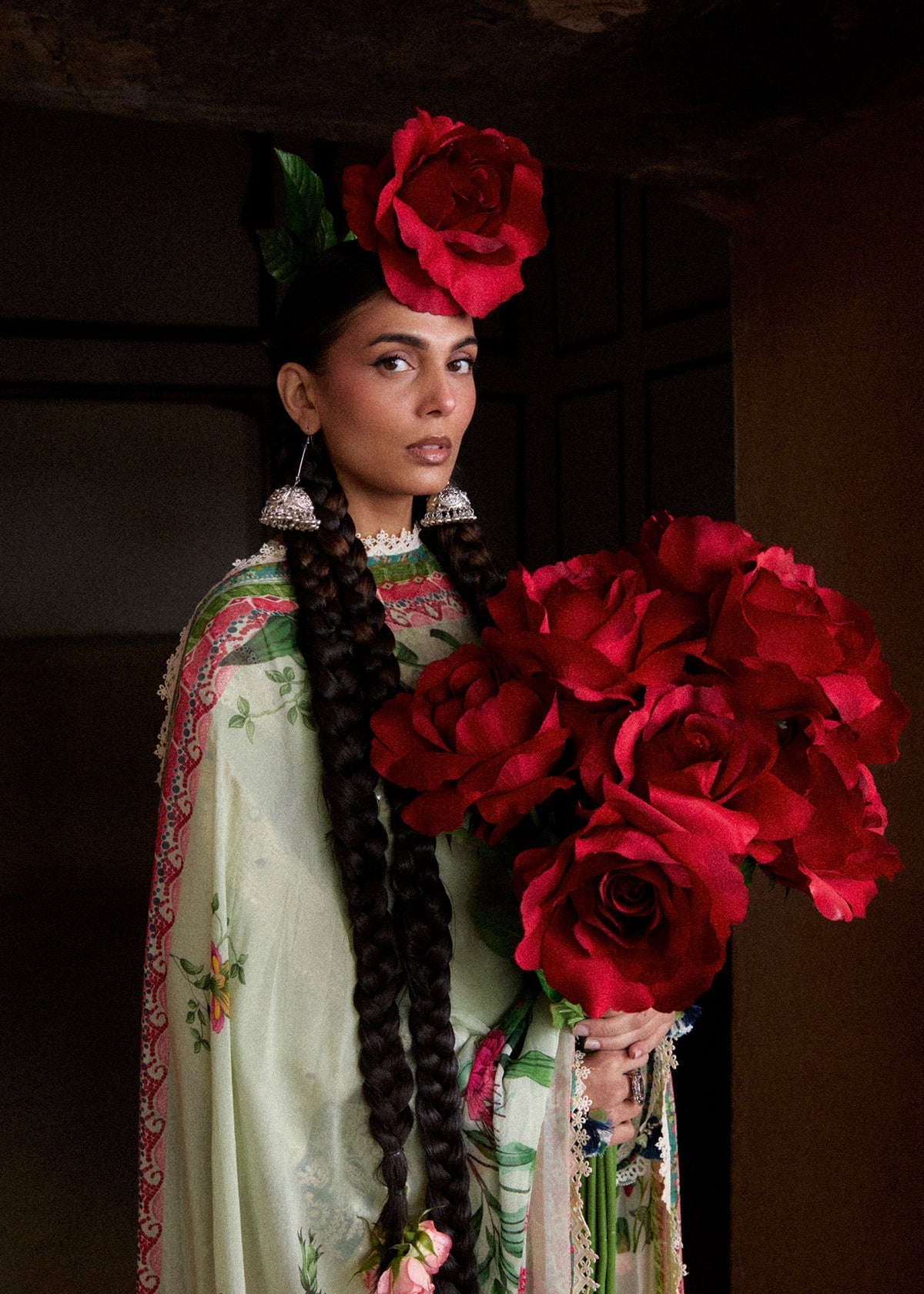 Hussain Rehar | Zan SS26 | Nane - Luxury Dress - available at Maria Faisal in UK and USA.