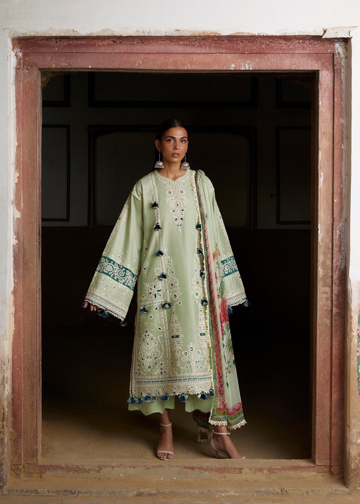 Hussain Rehar | Zan SS26 | Nane - Luxury Dress - available at Maria Faisal in UK and USA.