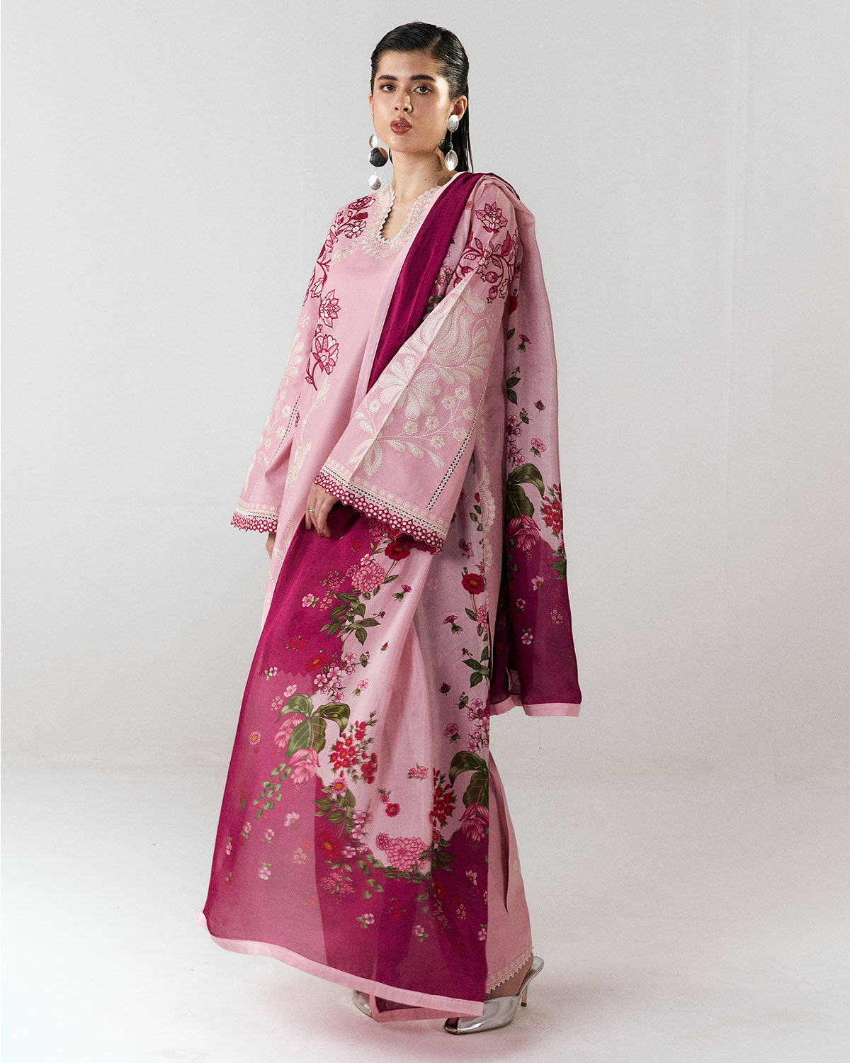 Jugnu | SS 26 Lawn | Nanya - Luxury Dress - available at Maria Faisal in UK and USA.