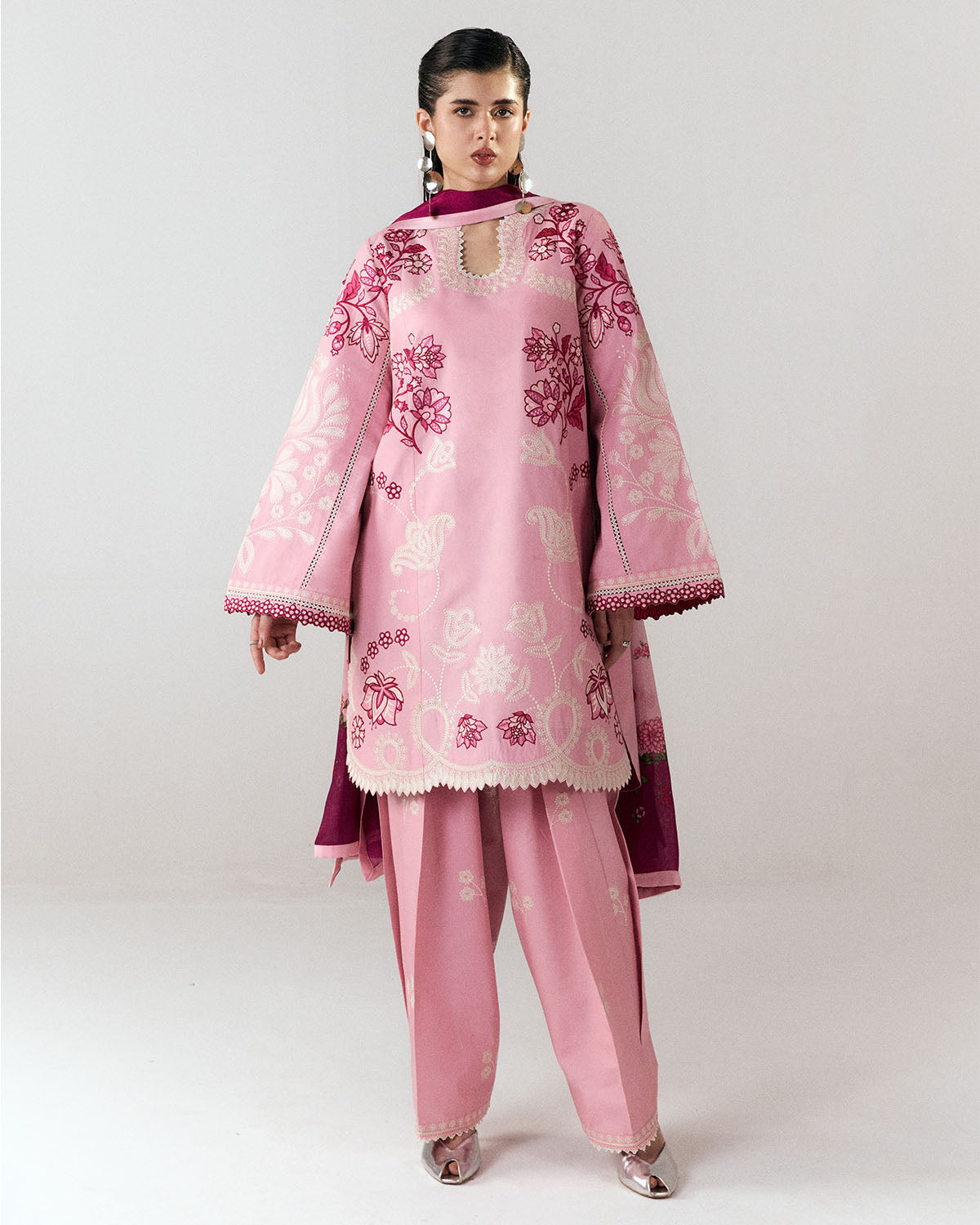 Jugnu | SS 26 Lawn | Nanya - Luxury Dress - available at Maria Faisal in UK and USA.