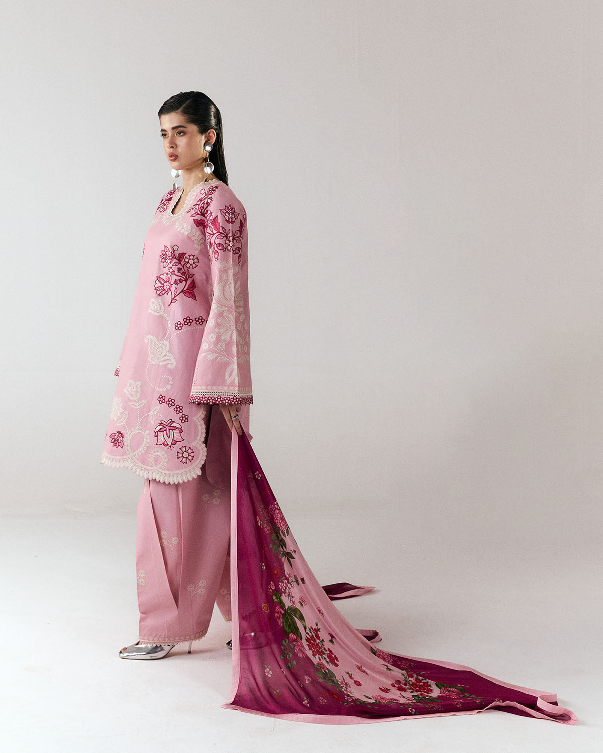 Jugnu | SS 26 Lawn | Nanya - Luxury Dress - available at Maria Faisal in UK and USA.