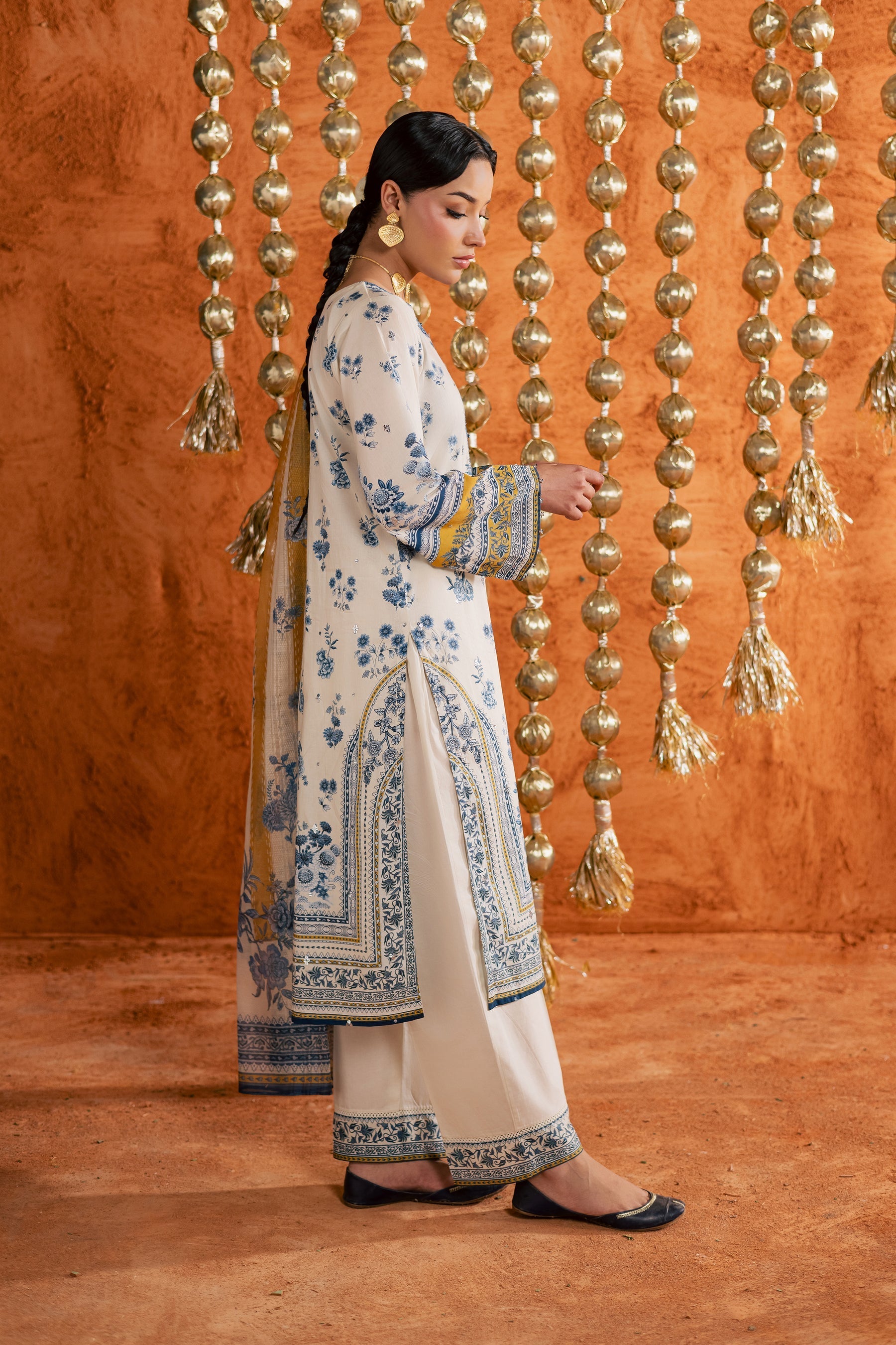 Batik | Festive Eid 26 | Nariman - Luxury Dress - available at Maria Faisal in UK and USA.