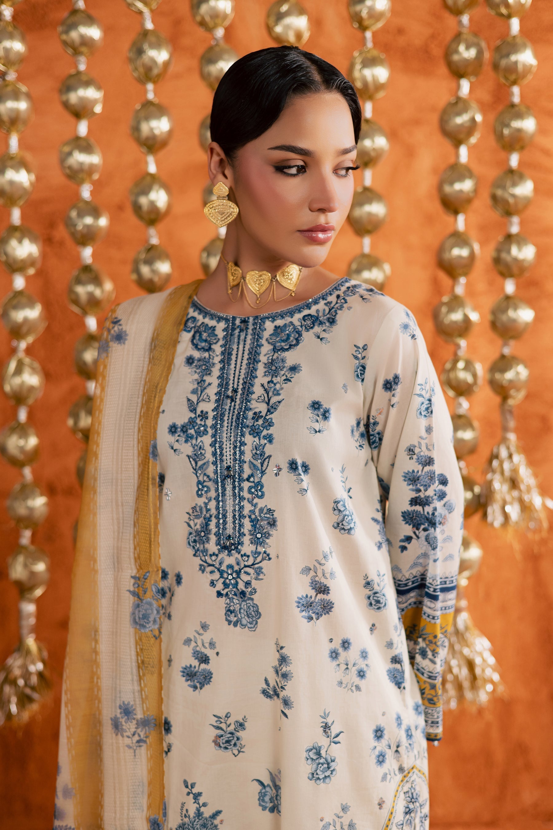 Batik | Festive Eid 26 | Nariman - Luxury Dress - available at Maria Faisal in UK and USA.