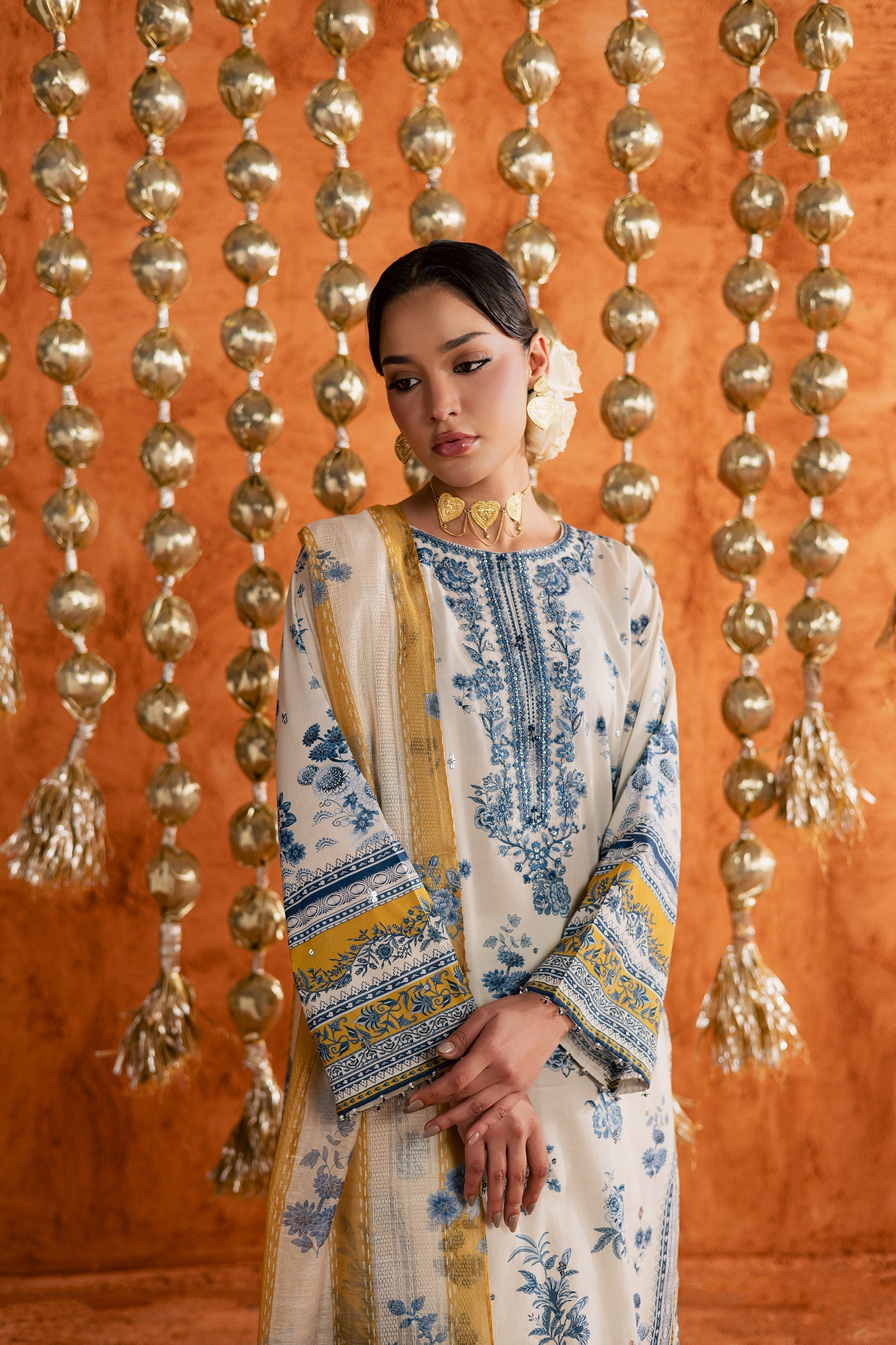 Batik | Festive Eid 26 | Nariman - Luxury Dress - available at Maria Faisal in UK and USA.