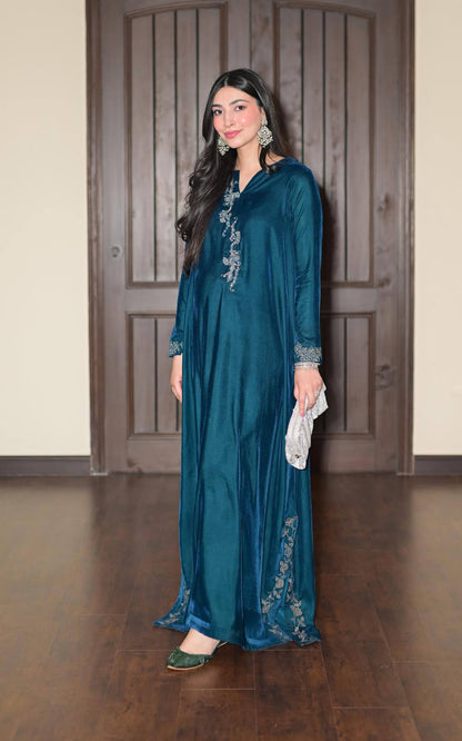 Asifa and Nabeel | Zephyr Formals | Neptune Kaftan - Formal Dress - available at Maria Faisal in UK and USA.
