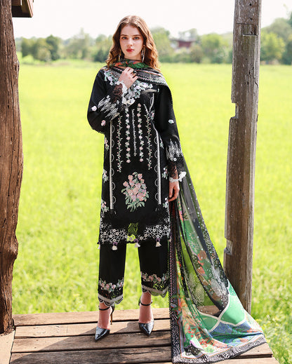Mushq | The Secret Garden Lawn | Nightshade Bloom - Luxury Dress - available at Maria Faisal in UK and USA.