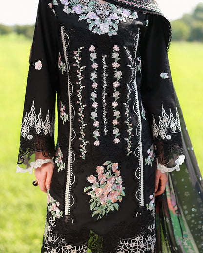 Mushq | The Secret Garden Lawn | Nightshade Bloom - Luxury Dress - available at Maria Faisal in UK and USA.