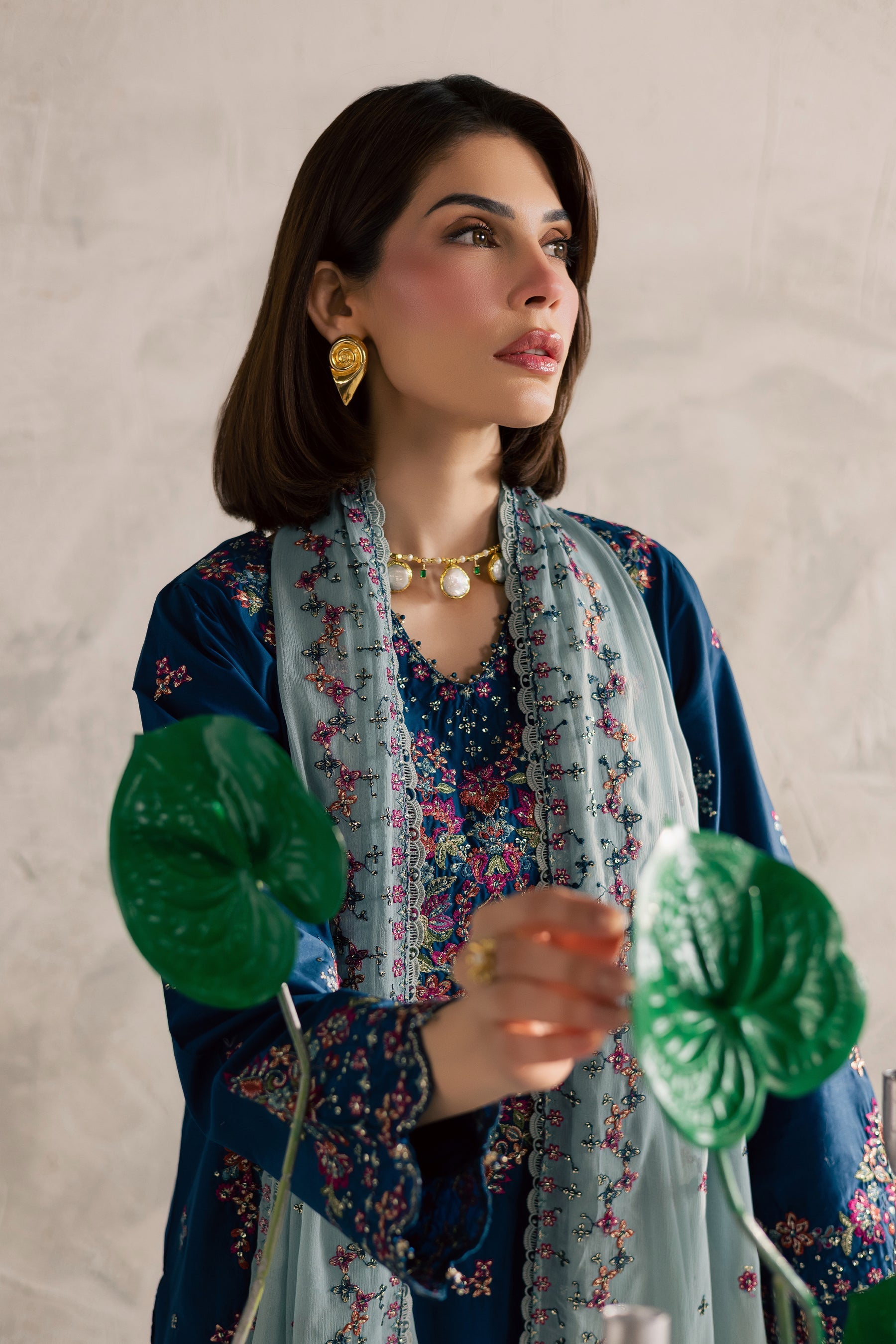 Batik | Festive Eid 26 | Nira - Luxury Dress - available at Maria Faisal in UK and USA.
