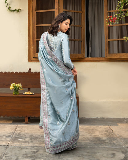 Mushq | Sunehri Lama Silk | Nissa - Formal Dress - available at Maria Faisal in UK and USA.