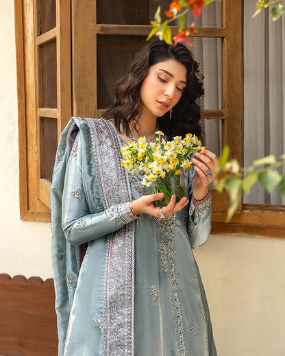 Mushq | Sunehri Lama Silk | Nissa - Formal Dress - available at Maria Faisal in UK and USA.