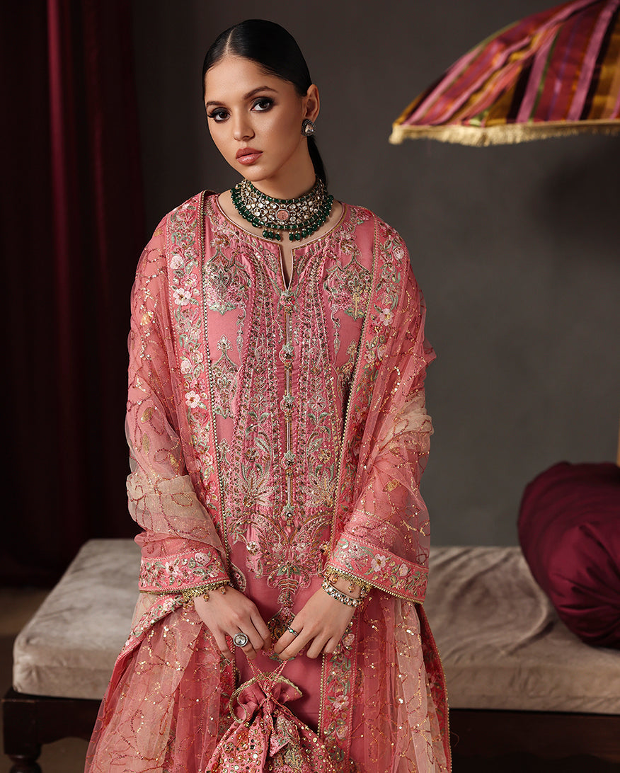 Roheenaz | Royale Eternel Chiffon Edit | Noble Allure - Formal Dress - available at Maria Faisal in UK and USA.