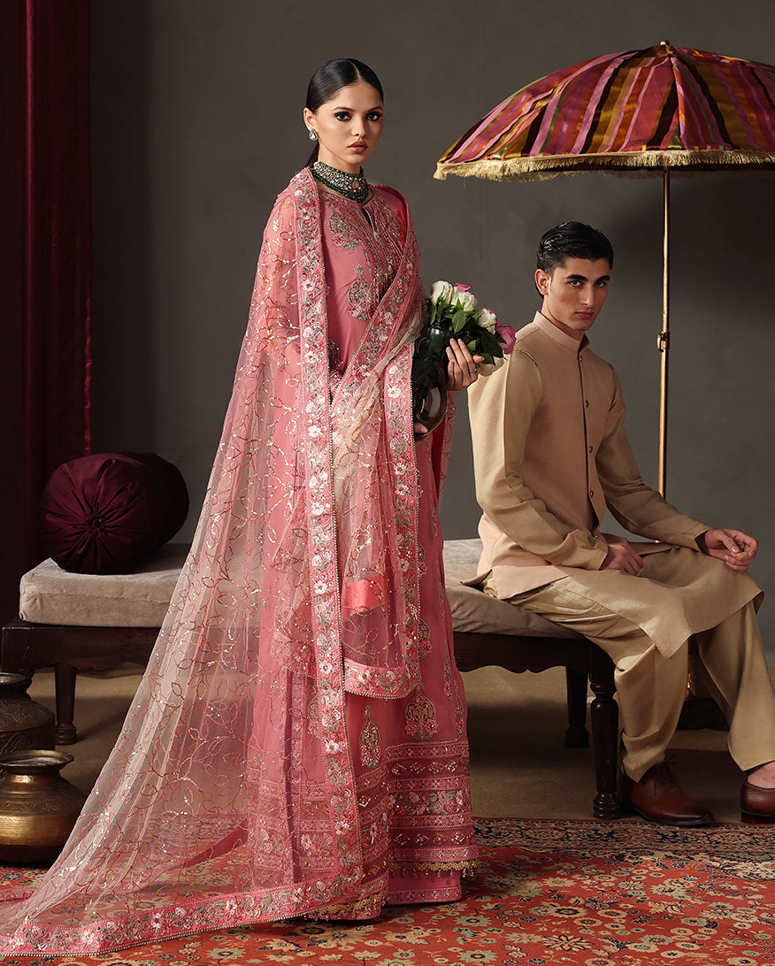 Roheenaz | Royale Eternel Chiffon Edit | Noble Allure - Formal Dress - available at Maria Faisal in UK and USA.