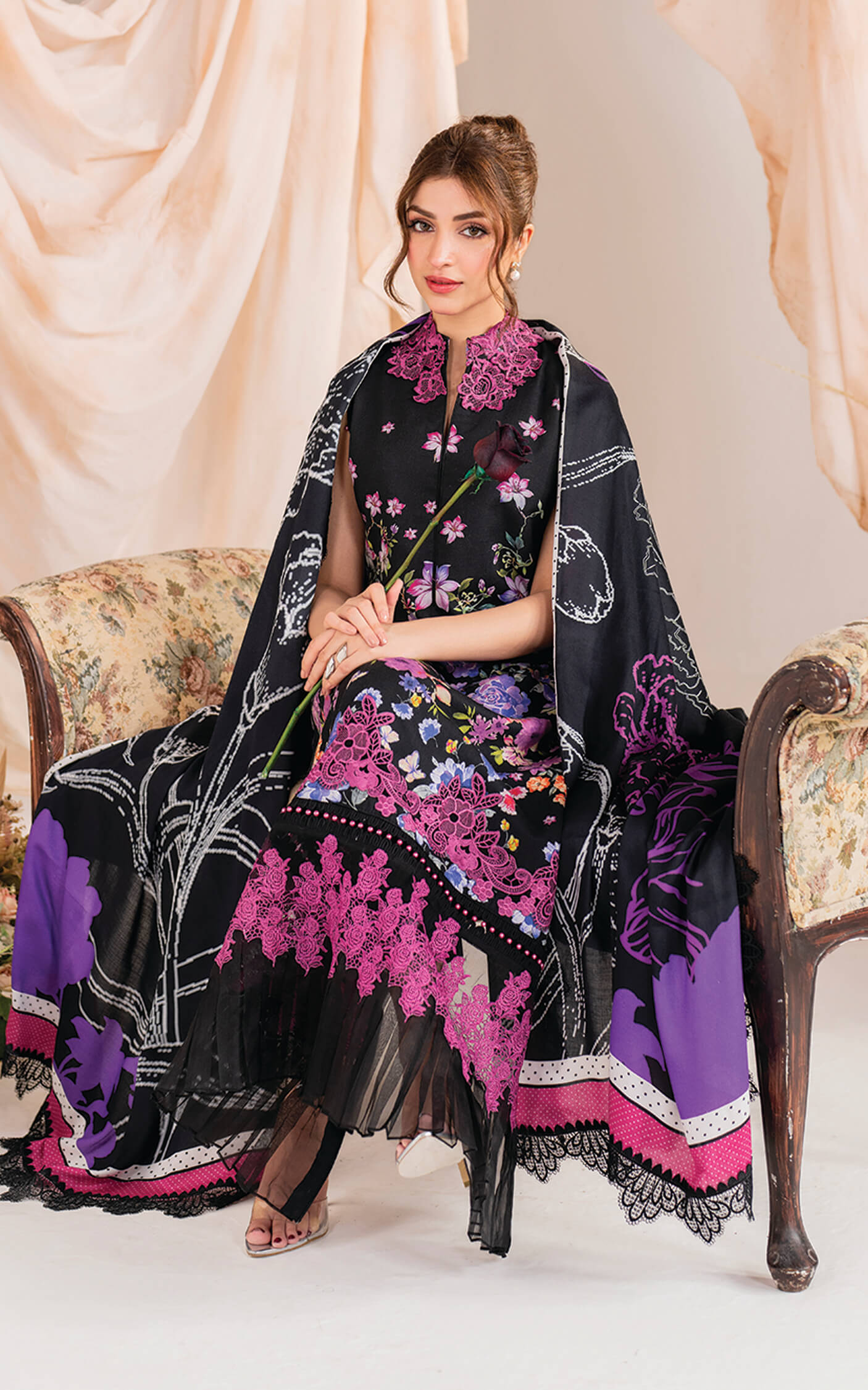 Asifa and Nabeel | Winter Meraki 24 | Nocturne-MW-10 - Designer Dress with Intricate embroidery and embellishments. Shop elegent wedding dress at Maria Faisal.