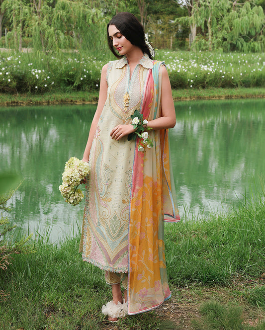 Mushq | The Secret Garden Lawn | Nocturne Flora - Luxury Dress - available at Maria Faisal in UK and USA.