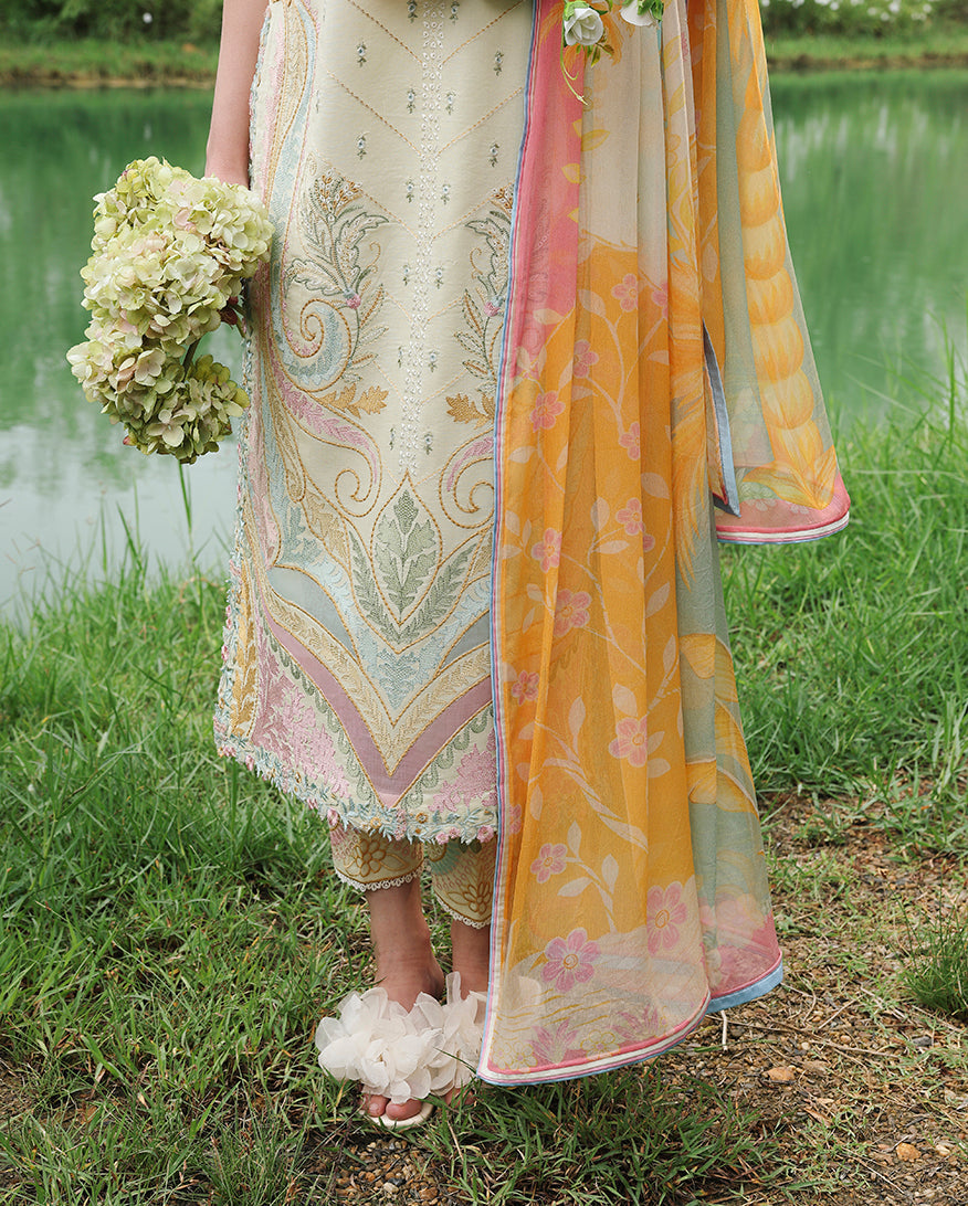 Mushq | The Secret Garden Lawn | Nocturne Flora - Luxury Dress - available at Maria Faisal in UK and USA.