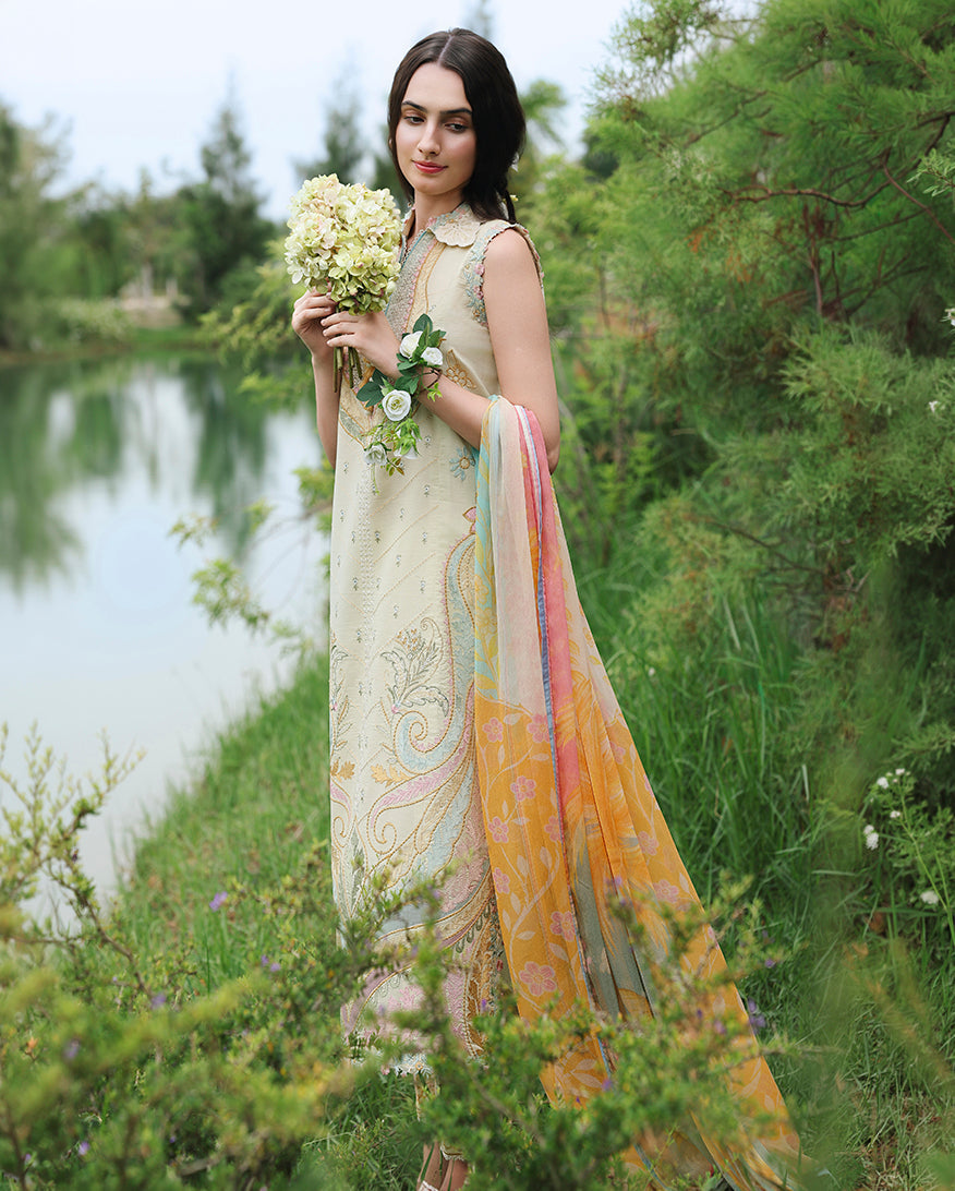 Mushq | The Secret Garden Lawn | Nocturne Flora - Luxury Dress - available at Maria Faisal in UK and USA.