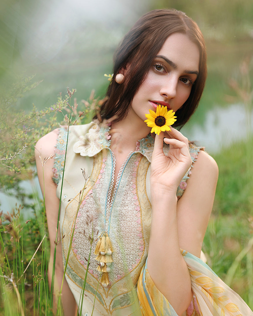 Mushq | The Secret Garden Lawn | Nocturne Flora - Luxury Dress - available at Maria Faisal in UK and USA.