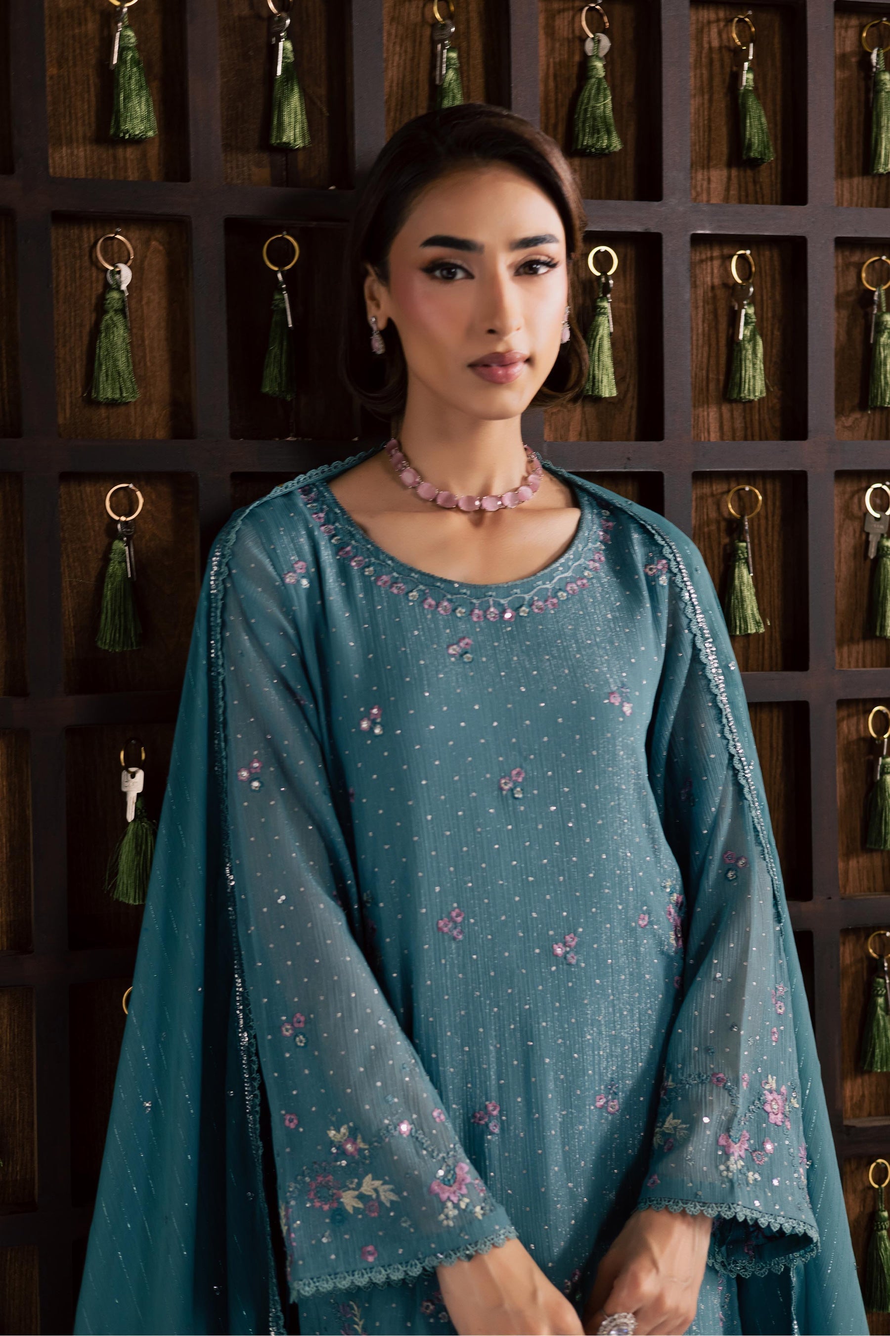 Batik | Festive Eid 26 | Noore - Luxury Dress - available at Maria Faisal in UK and USA.